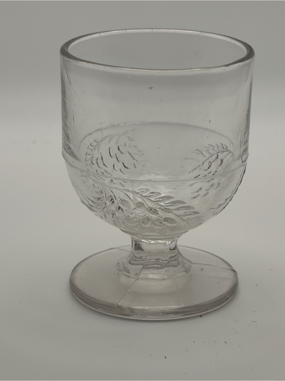 Vintage Fern Double Egg Cup pattern glass 3”